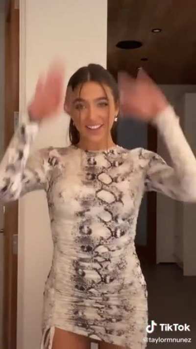 Taylor Nunez in a tight dress