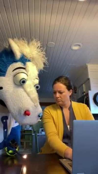 Mascot does the magic
