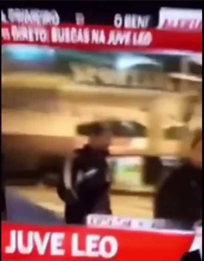 Bald dude screaming at a live broadcast on tv