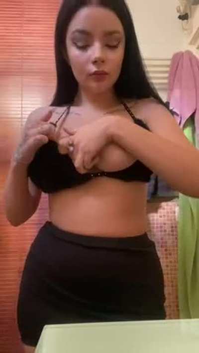 When my boobs bounce and you look at them... I flow