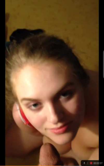 Thickest Cumshot Facial, Sticks right on her Pretty face