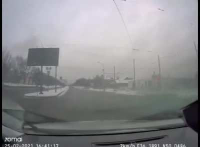 Driving through grad MLRS barrage, Ukraine