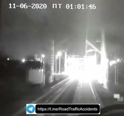 Train vs truck in Moscow region