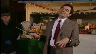 Mr. Bean (Rowan Atkinson) conducts a Salvation Army band, while also adding a little jazz to the brass. From the 1992 television special "Merry Christmas Mr. Bean"