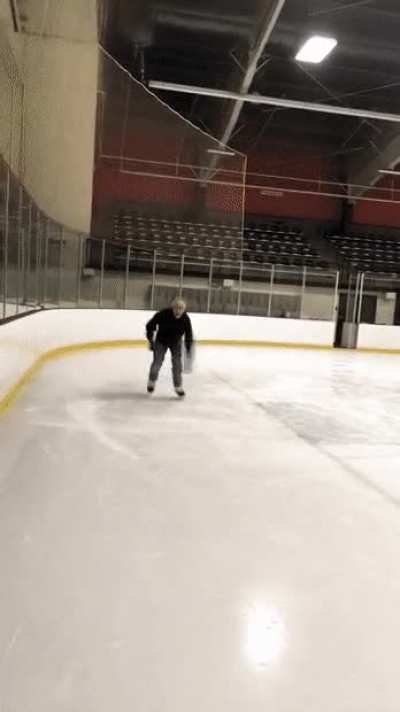 "I can still do the ice hockey stop!!!"