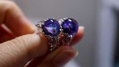 I handcrafted these nebula rings.