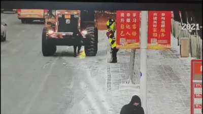 Woman Gets Legs Crushed By Huge Tractor