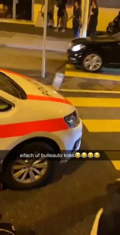 Do some coke on a policecar in Switzerland