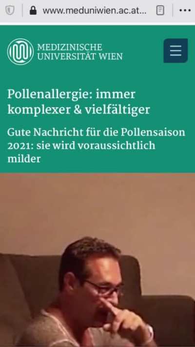 Allergiker, wenn sie herausfinden, dass die Pollensaison heuer voraussichtlich mild ausf&auml;llt.