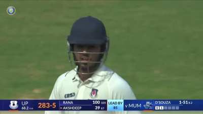 Nitish Rana wiping the 