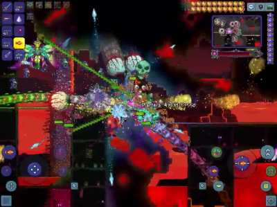 (Almost) Every Terraria boss simultaneously on mobile.