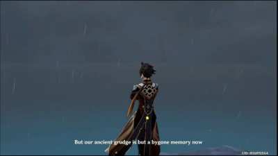 Zhongli story quest ending cutscene but it's Xue Hua Piao Piao