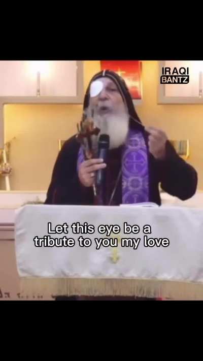 iraqi bishop gets stabbed and loses eye by muslim attacker at church &mdash; comes out today and says this