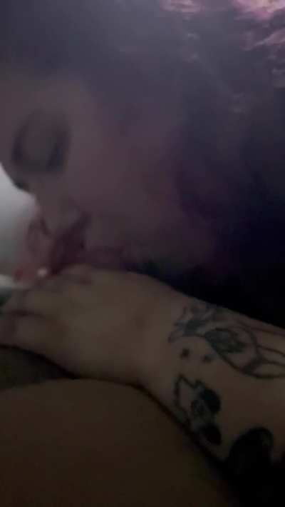 Getting my small cock sucked