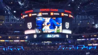 I'm at Staples Center for the Kings home opener. This is our reaction seeing the final at bat.