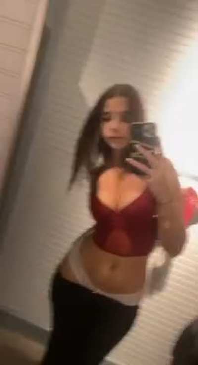 I need some help in the changing room... I think the girl outside heard my soft moan