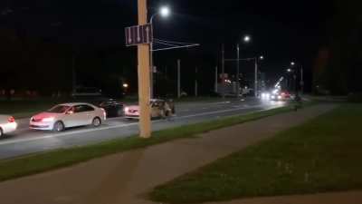 Taxi driver saves a protester from a police (Minsk)