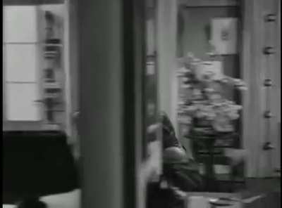The Marx Brothers drive a cop bonkers by hiding and switching beds between rooms. From their 1935 film, "A Night at the Opera".