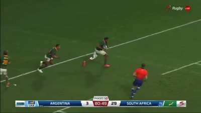 Blatant theft by Lukhanyo Am on the goal-line