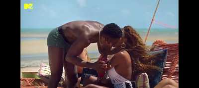 Brazilian girl kissing and showing tongue 
