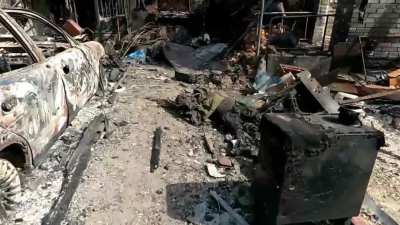 Ru pov : Archived video from the 1st Assault Detachment, PMC Wagner during the battle of Bakhmut in 2023. Aftermath of the TOS ed (or FAB ed) Ukrainian bodies are shown