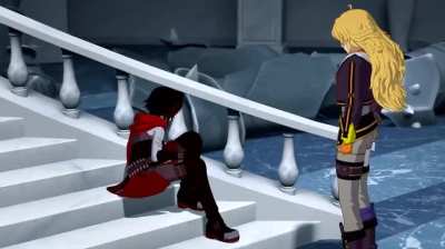 Ruby and Yang discuss the hound, hope, Summer Rose, and their relationship as siblings
