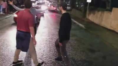Frat boy messes with Asian guy, gets knocked the fuck out