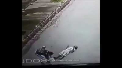 Robber gets dealt with.