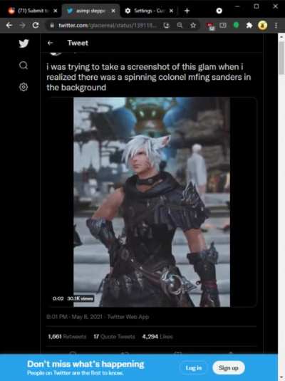 Got reminded of that one time i left myself spinning AFK, and i accidentally photo bombed some guy on twitter, my friend messaged me the next day "Was this you?"