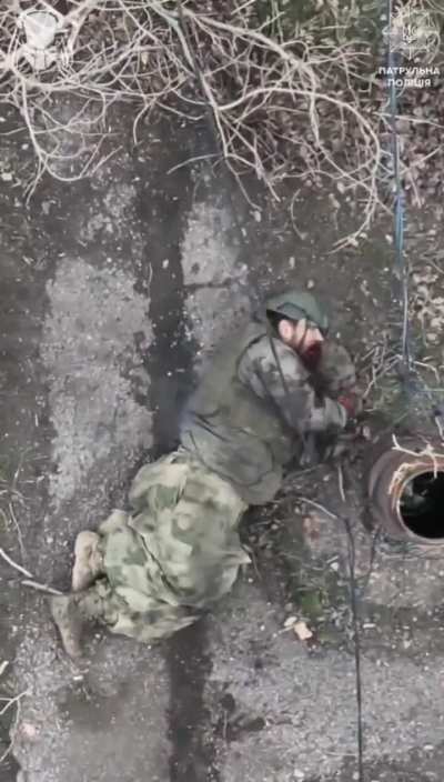 Graphic: A Russian soldier took two drone-dropped grenades.