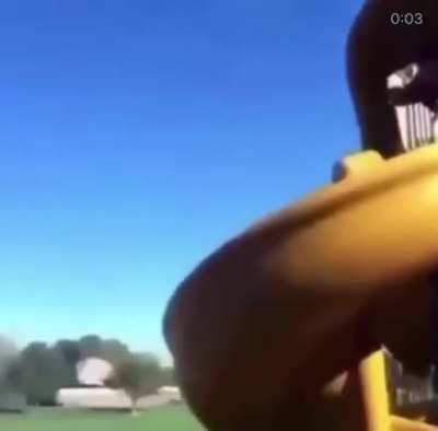 WCGW riding a bike down a slide
