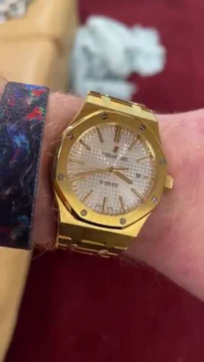 I posted the Day Date my best friend gifted me and I’ve had requests to see his Royal Oak. Here it is.