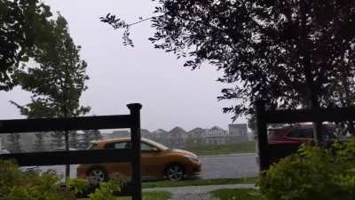 Trying to save my car from hail but thought I forgot the fob for the underground parking mid dash - Copperfield SE
