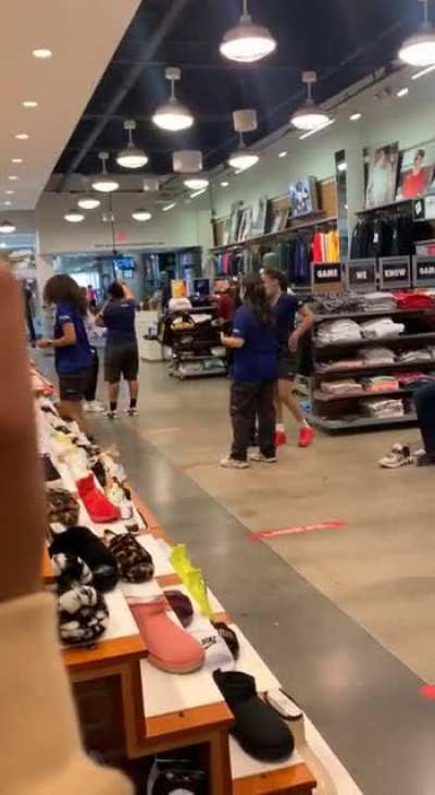Texan Woman goes insane over receiving 2 right footed sneakers Christmas Day.