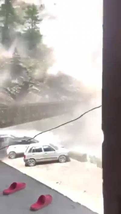 Crazy rock slide takes out bridge