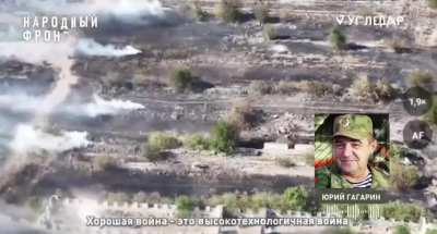 Russian 'human wave' attack under Ukrainian artillery &amp;amp; mortar fire