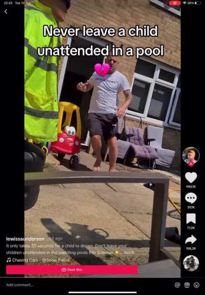 Quite possibly the worst acting I’ve ever seen. My kid is “drowning” so let’s film his lifeless body in the pool first. 