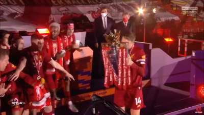 The moment we've all been waiting for, the Premier League trophy lifted at Anfield at last!
