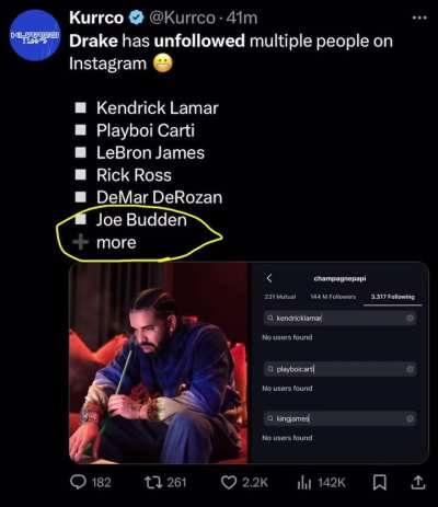 Sad News People: Drake Has Unfollowed The PodFather On Instagram.&hellip;Where Will We Go From Here? 😔🕊️✨