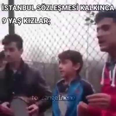 İstanbul s&ouml;zleşmesinin kalktığını duyan 9 yaş girl niBBaslar olur gibi