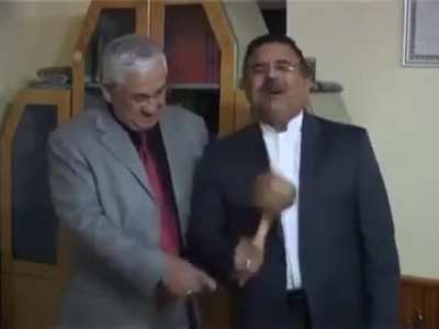 Serious interview turns to giggles thanks to a mushroom