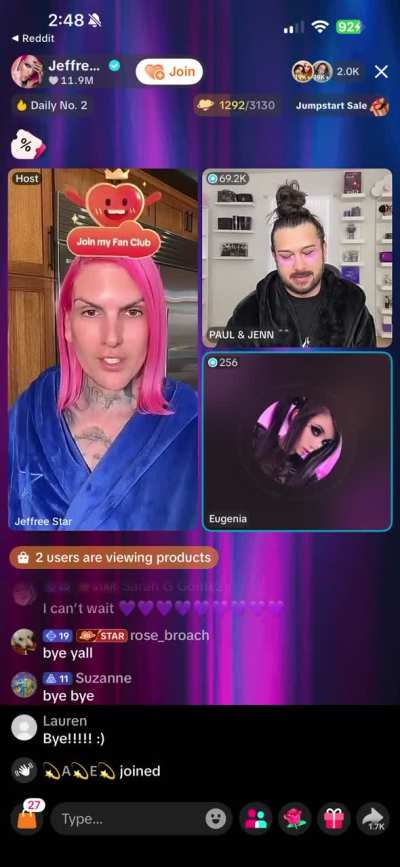Eugenia in the box on JS&rsquo;s live