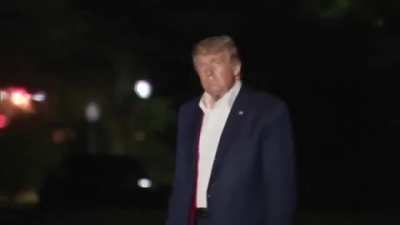 Trump looking human after a long day. I&rsquo;d look tired too at 70 after a full day of travel and holding a rally.