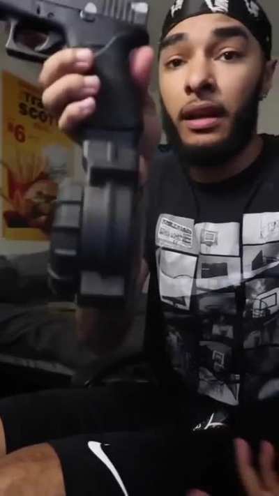 why hit a pistol on a ankle monitor and then point it at your leg