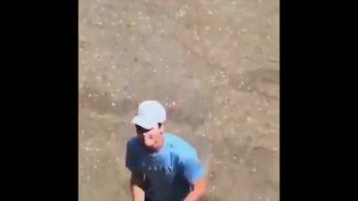 Guy throws bottle