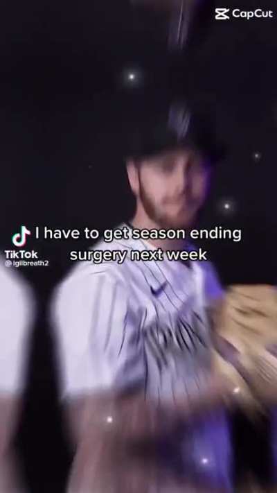 Rockies Pitcher Lucas Gilbreath announces he will be getting season ending surgery in a unique way