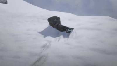 [Red Dead Redemption 2] Just a Nice Mountain Slide with a Pumpkin
