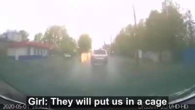 10 year old kid takes his dads car and drives around his 4 year old sister