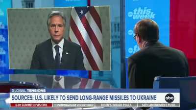 "Are you ok if Ukraine use those missiles(ATACMS) to strike deep into russia?" Blinken: "Their decision, not ours"