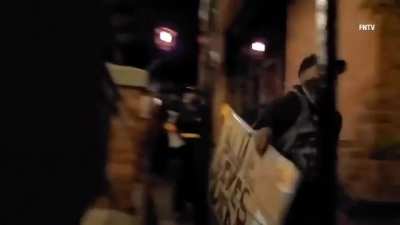 BLM activists "peacefully" protesting outside a restaurant in Rochester, NY